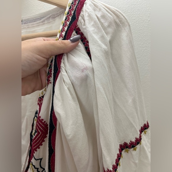 Free People Cream Midi Dress with Red Embroidery - Picture 7 of 12